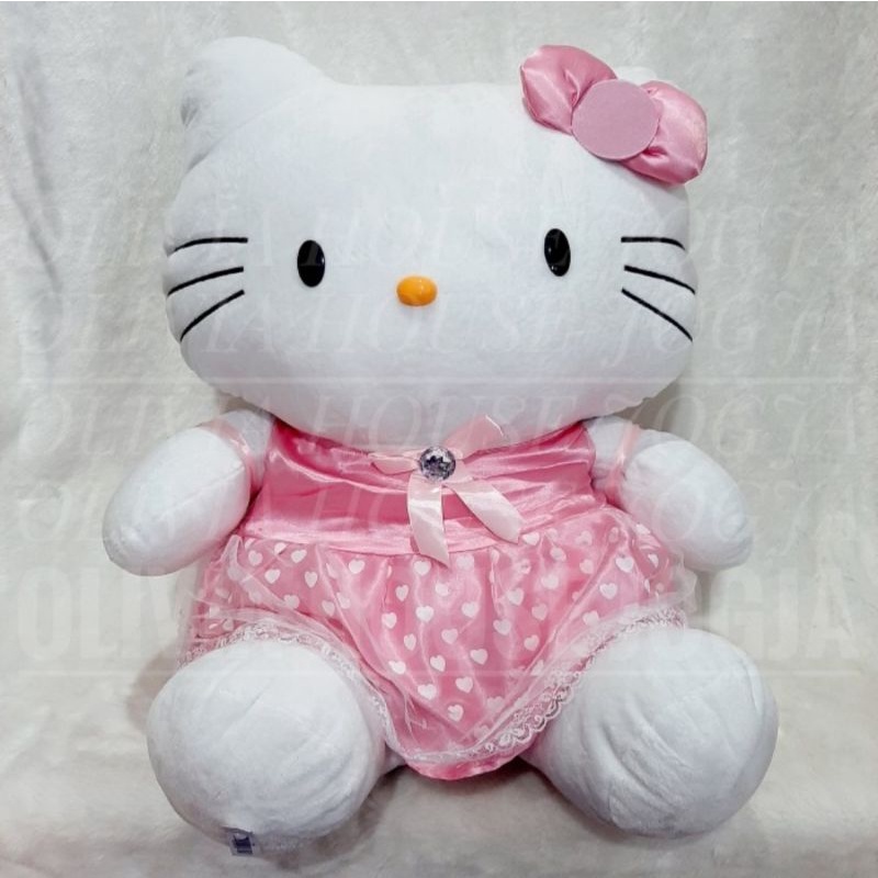 Boneka Hello Kitty Jumbo Boneka Hello Kitty Putih Dress Polkadot Love Jumbo