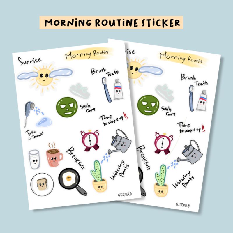 

Morning Routine Stickers, uk 10x14, chromo glossy paper