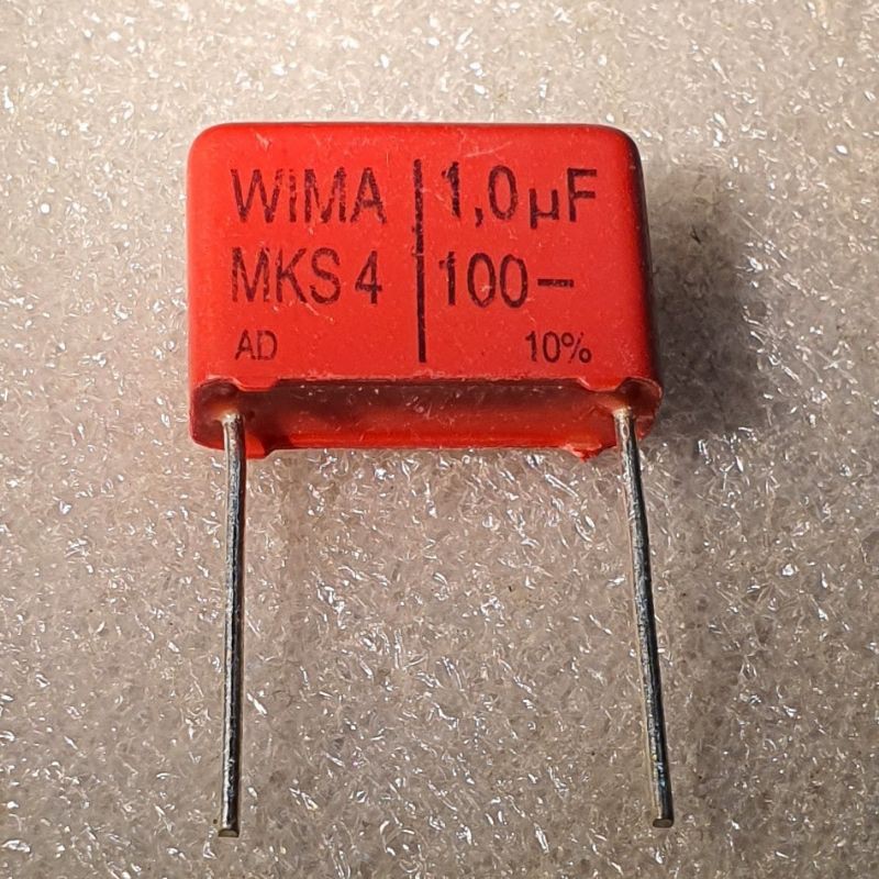 Wima 1.UF 100V MKS4 Audio komponen asli Germany P.15mm