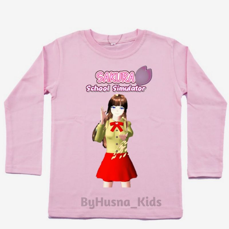 BAJU ANAK KAOS ANAK PEREMPUAN SAKURA SCHOOL SIMULATOR LENGAN PANJANG SAKURA SIMULATOR