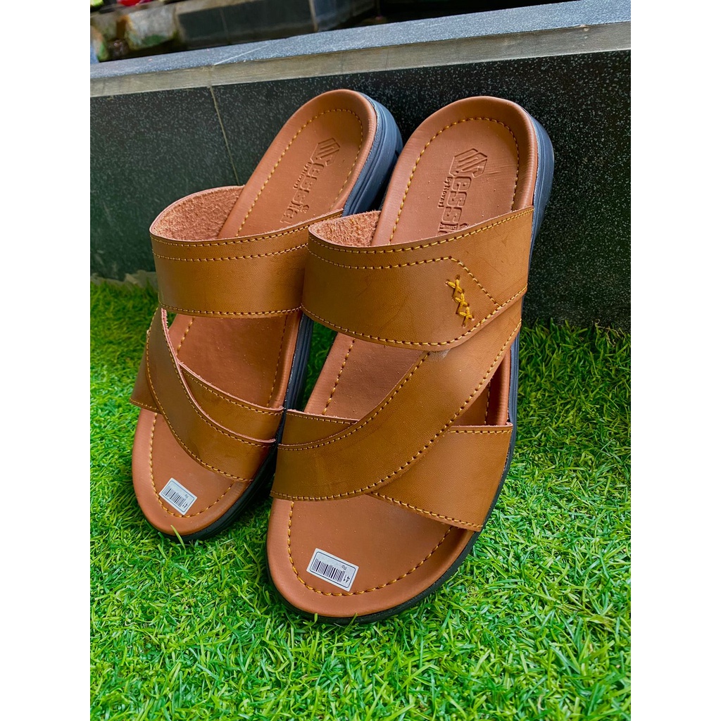 Sendal Cowok Slide Kulit Asli Terbaru SC04