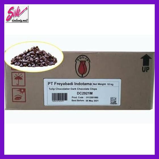 

SAKMACOKLAT- CHOCO CHIPS TULIP DARK CHOCOLATE REPACK @500GR -MAKANAN-MINUMAN.