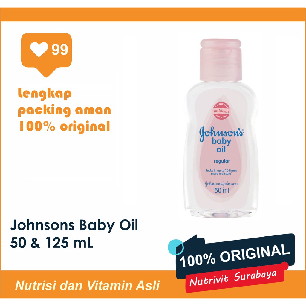 BABY OIL J&amp;J / JOHNSON JOHNSON'S 50ML / 125ML