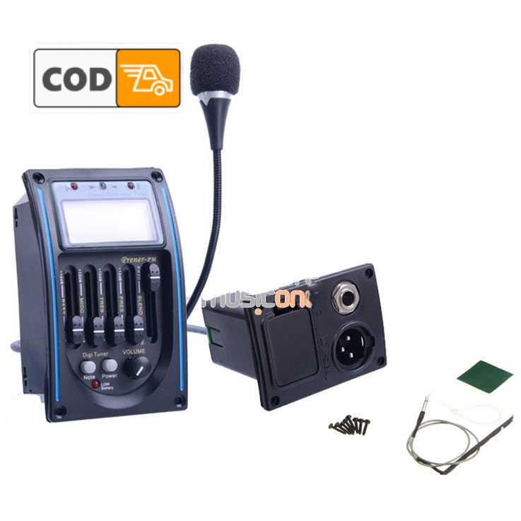 Preamp Gitar Mini Amplifier dengan Mic Mikrofon Ubah Gitar Akustik Menjadi Listrik Aksesoris