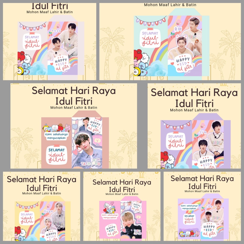 

Angpau Amplop lebaran Amplop Lebaran karakter BTS premium (Tema 1)