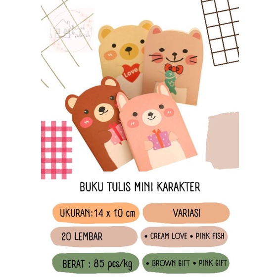 

Notebook Mini / Buku Tulis Mini Karakter Lucu