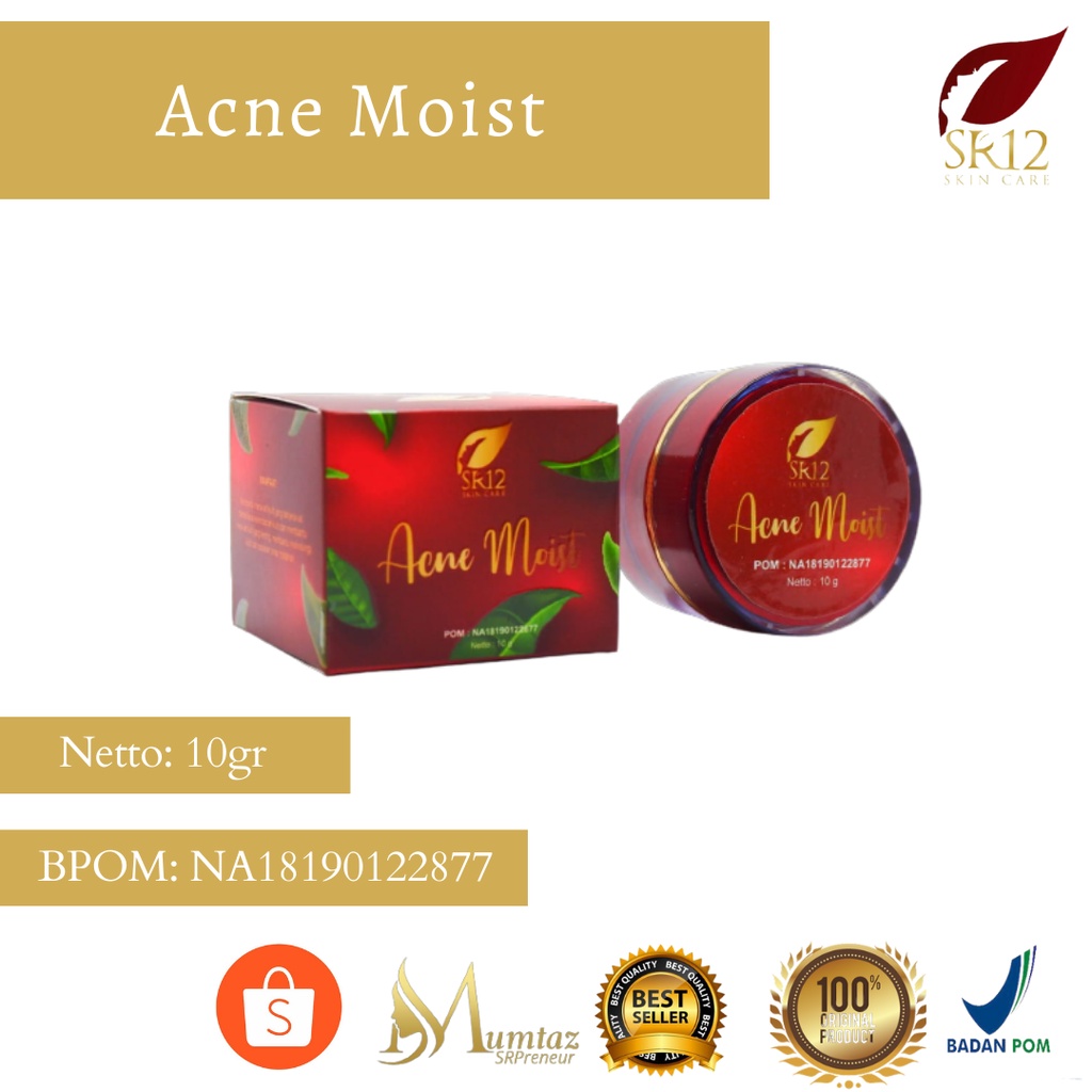 SR12 ACNE MOIST ST12 OBAT JERAWAT KRIM TUMPAS JERAWAT BPOM  ACNE MOIST CREAM SR12  BEKAS JERAWAT  ME