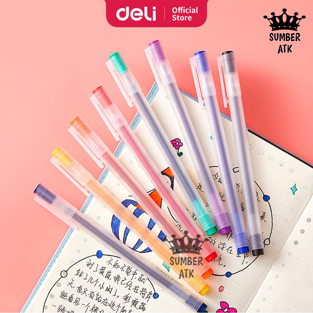 

Deli Color Gel Pen Pulpen Gel 8 Warna Cerah Needle Tip 0.5mm Panjang Penulisan Hingga 400m A119