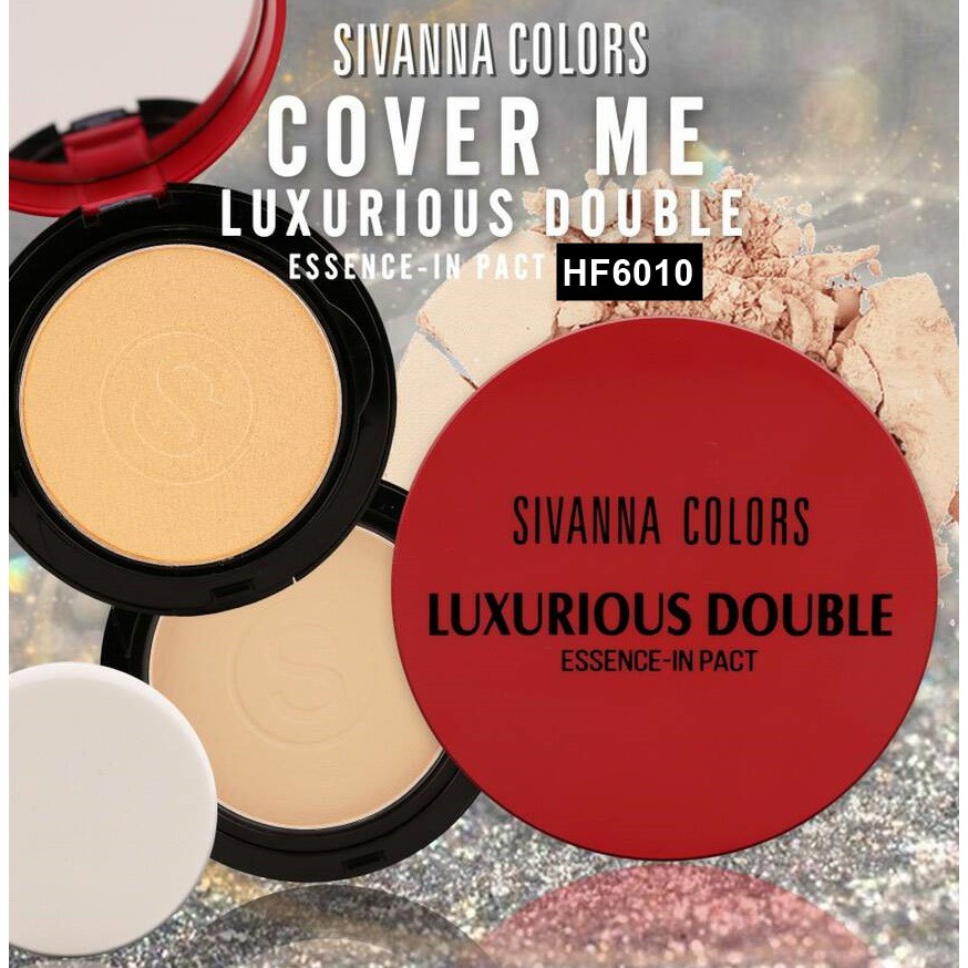 SIVANNA COLORS Cover Me Luxurious Double Essence-in Pact Powder + Highlight #HF6010 Thailand / Bedak