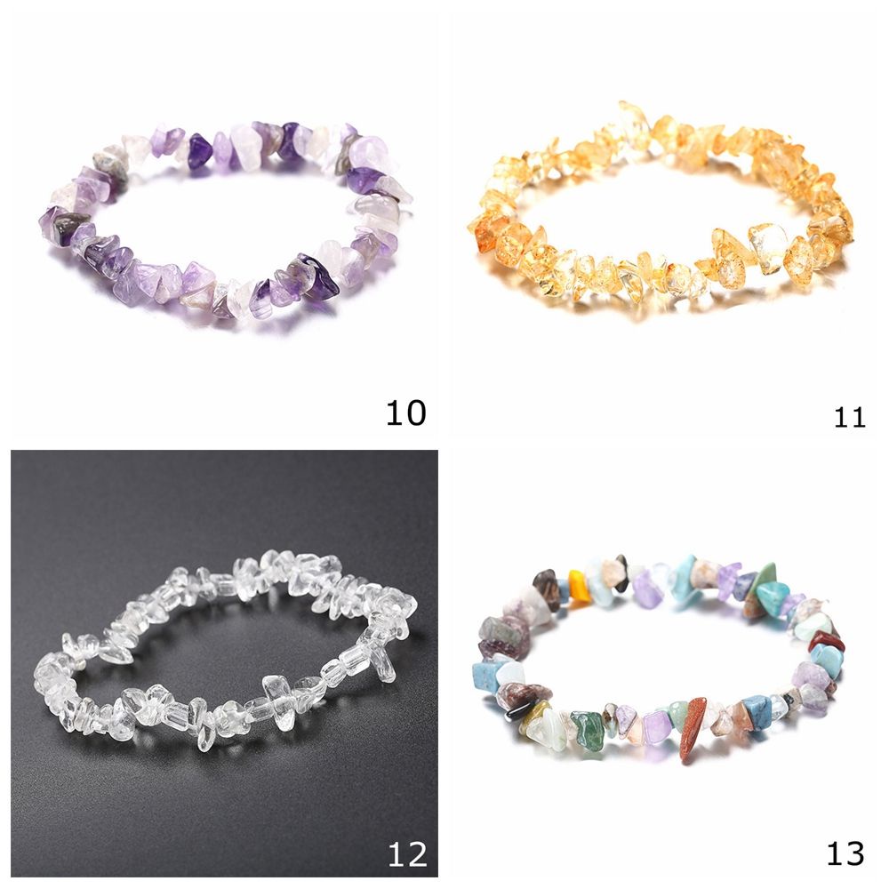 SHOOGII Reiki Natural Stone 7 Chakra Bracelets Healing Crystal Bracelet Chipped Irregular Shaped Gravel Beads Gifts For Men Women Jewelry