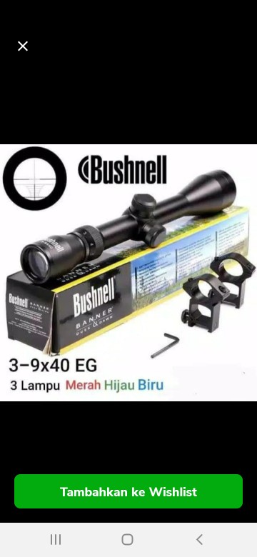 Teropong Teleskop Bushnel 3-9x40eg