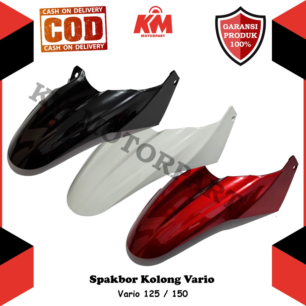 Spakbor Kolong Belakang Vario 125 Vario 150 Fi Hugger Shark Hitam Merah Putih New