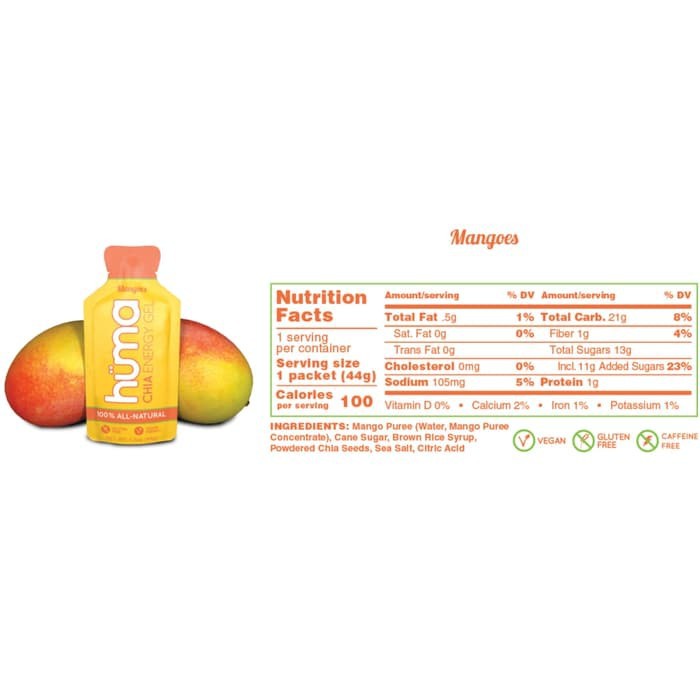 Huma Chia Energy gel Mangoes organic