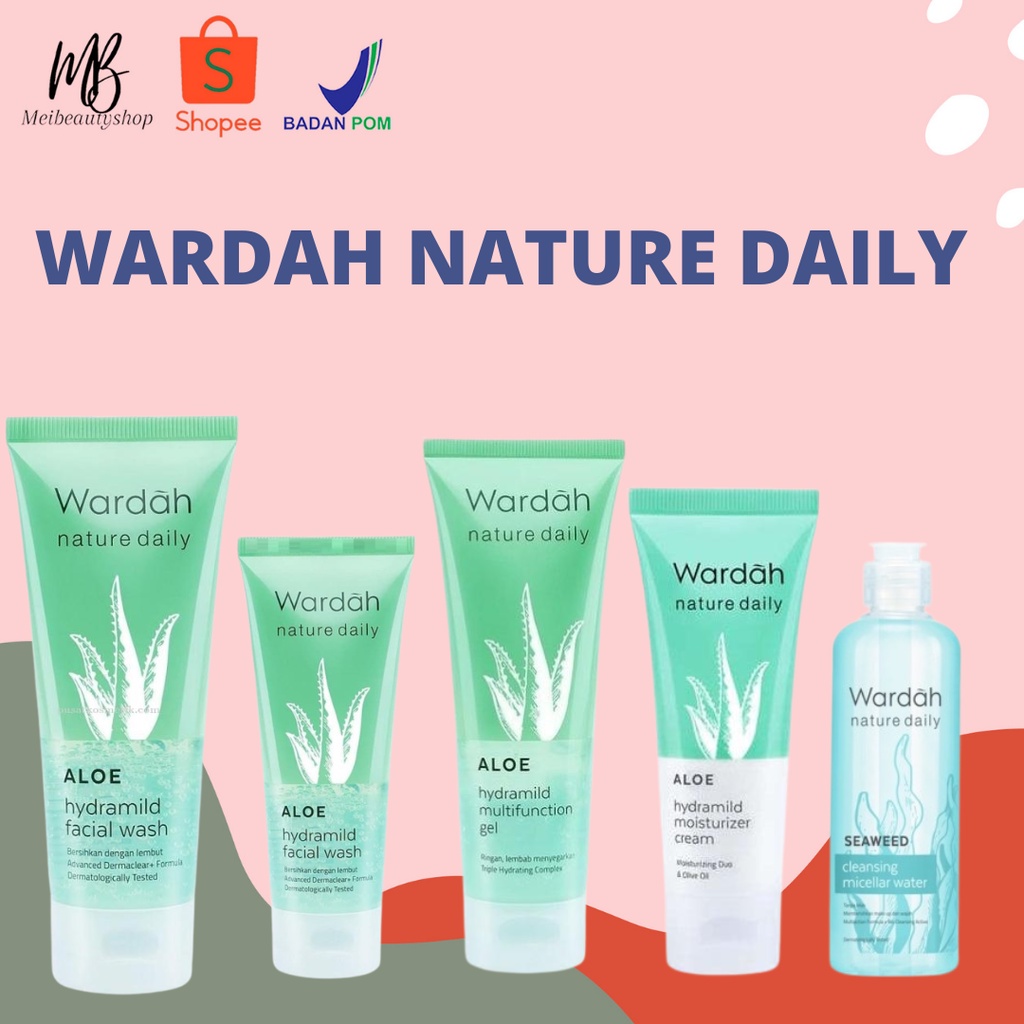 Wardah Nature Daily Series Cleansing Micellar Water | Toner | Cleanser | Hydrating Booster | Facial Mask | Facial Wash Scrub