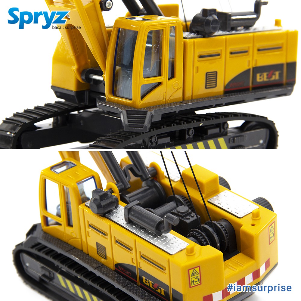 Spryz Construx 1:55 Crane Mainan Miniatur