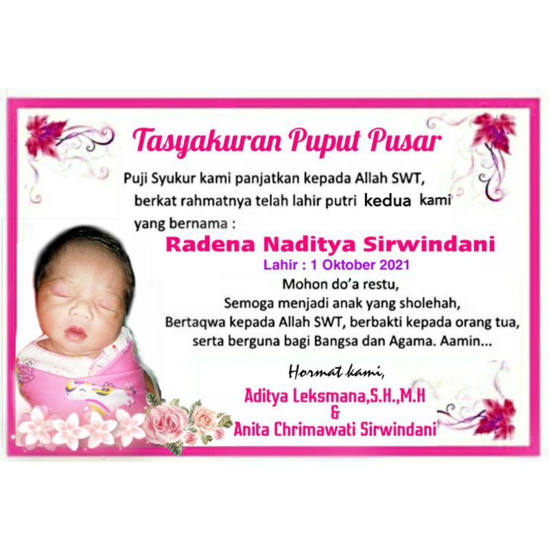 

STICKER TASYAKURAN PUPUT PUSAR/STICKER KELAHIRAN BAYI/STICKER AQIQAH