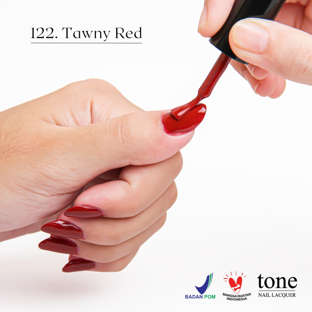 Kutek TONE Red Series Nail Polish BPOM Seri Warna Merah High Quality