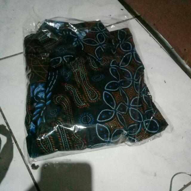 Orderbatik.id Batik Hrb026 Kenongo Hem Pendek Padi Pekalongan M L Xl Batik Pria Murah Modern Grosir