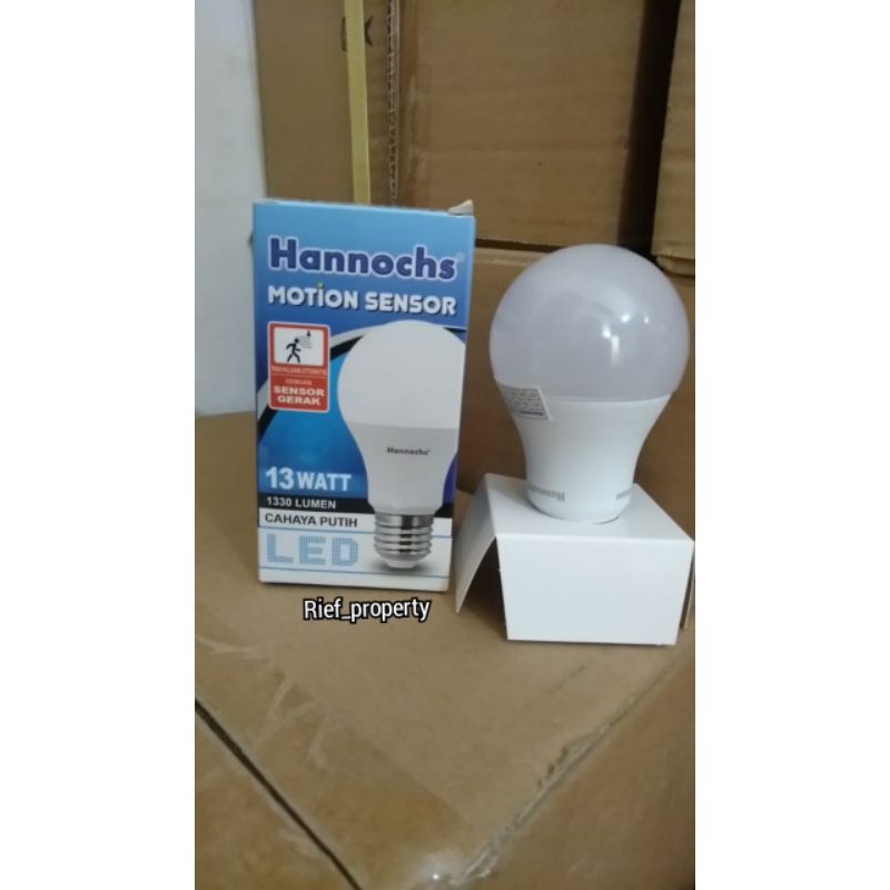 Lampu LED sensor gerak hannoch 13 watt