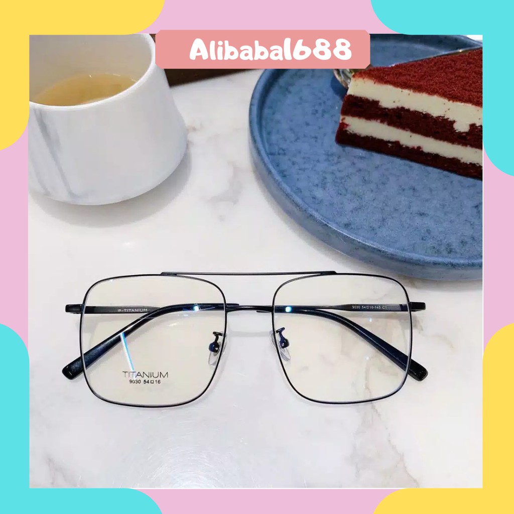 *ALIBABA1688*COD Kacamata Anti Radiasi/ Kacamata Baca Frame Metal Gaya Retro Untuk Pria / Wanita