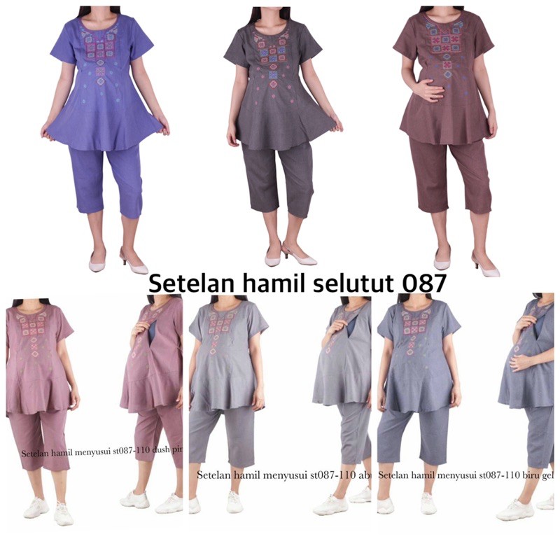Baju hamil Setelan selutut hamil 087 stelan hamil baju menyusui