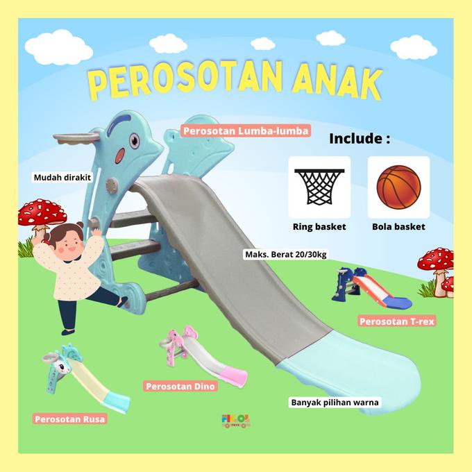 mainan perosotan anak dino VRT270 Perosotan dino