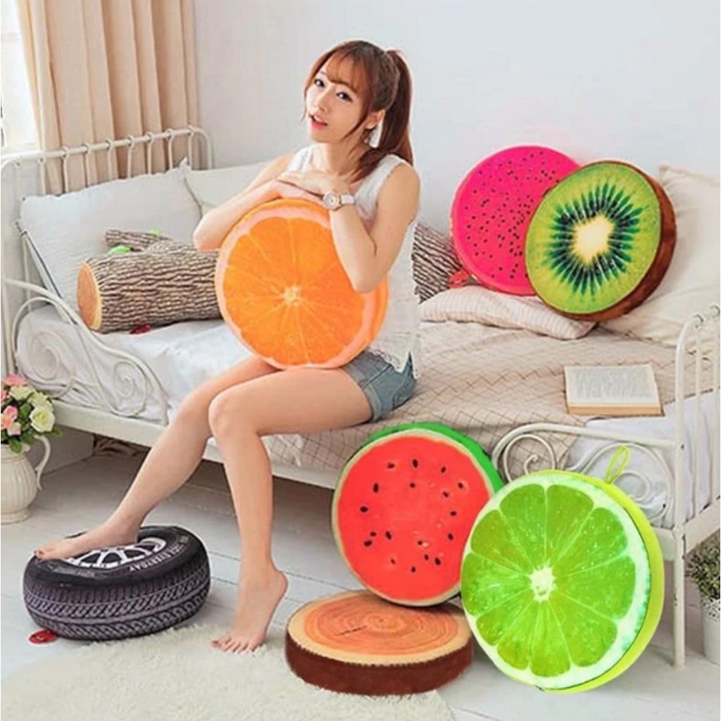 Bantal Sofa Motif Buah Segar/bantal unik