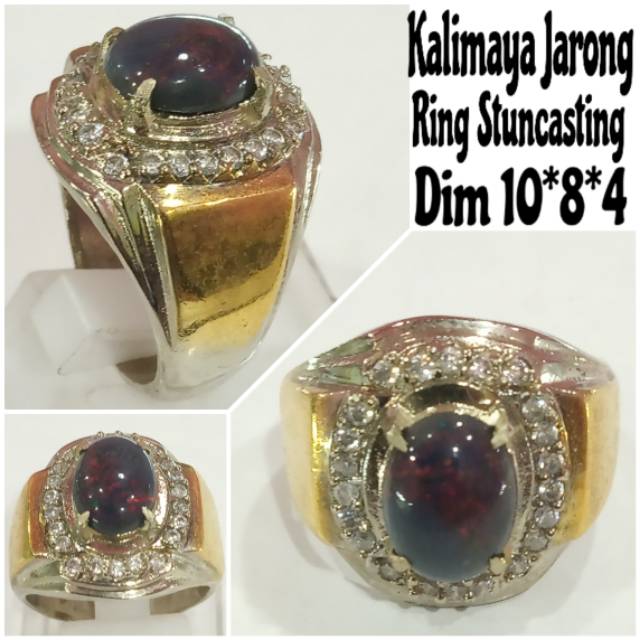 Cincin permata batu akik kalimaya jarong asli natural &amp; cincin pria &amp; cincin permata &amp; cincin cowok