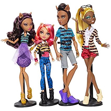 Monster High Mattel CBX41 A Pack of Trouble Wolf Gang Gift Set of 4 Werewolf Dolls