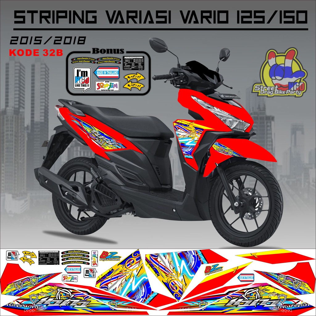 STRIPING VARIO VARIASIS STICKER CLICK VARIO 125-150 LED THAILAND KODE 32