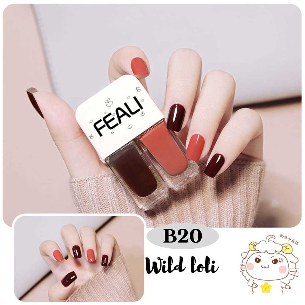 FEALI 2IN1 KUTEK HALAL KUTEKS 2 TONE KUTEK KOREA Cat Kuku muslimah Gel Nail polish - Pretty Mart-B20