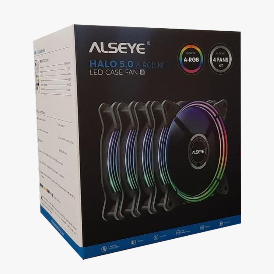Fan Case Led Alseye Halo 5.0 SET 4 Fan RGB 120mm Kit Controller