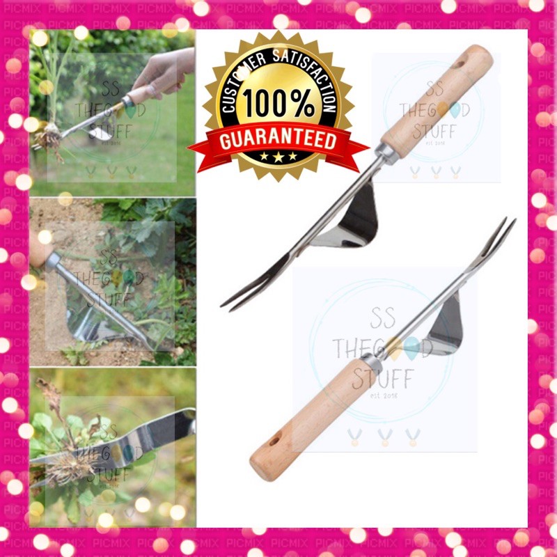 Alat Pencabut Rumput Liar Manual Garpu Weeder Stainless Multifungsi