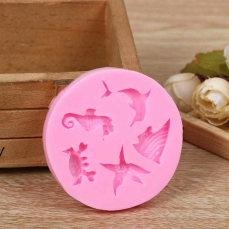 Cetakan Silikon Laut Silicone Mold Pink Sea World Premium Dolphin Star Fish Sea Horse Ikan Lumba Oven Safe Babymaniashop Jelly Clay Play Doh Resin