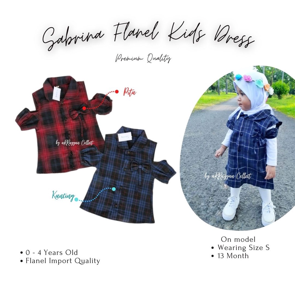 Sabrina tunik anak / Kemeja Flanel Anak / Atasan Anak Perempuan / Baju Anak Perempuan