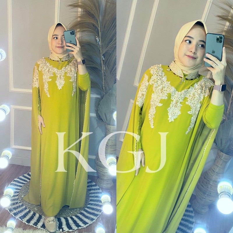 kaftan wanita terbaru 2021 kekinian muslim remaja (no inner) Kaftan Cape kaftan seragaman