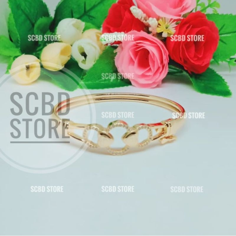 Gelang Bangle Perhiasan Xuping Motif Love Terbaru