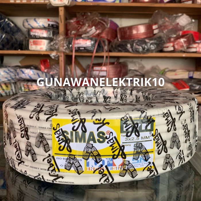 KABEL NYM MERK SIMAS 3X2,5 SNI 50Y, KABEL SIMAS 3X2.5