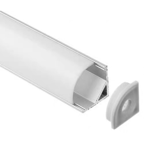 Kap lampu batangan alumunium panjang bentuk L rumah lampu strip led