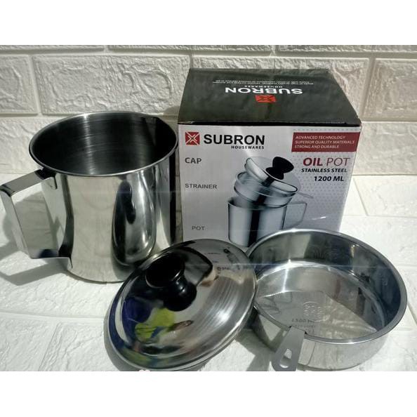 Oil Pot Subron/BMW Mug Saringan Minyak Stainless 1200 Ml