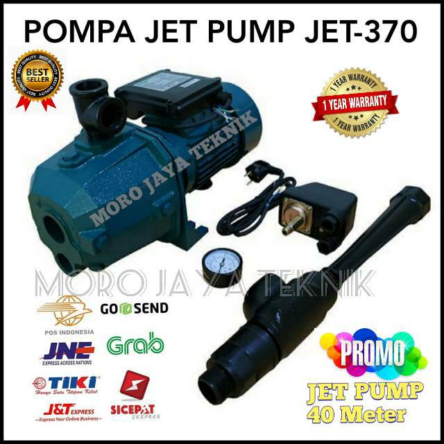 Pompa Air Jet Pump 40 Meter Otomatis Pompa Jet Pump JET 370A Tanpa Tabung Barang Bergaransi