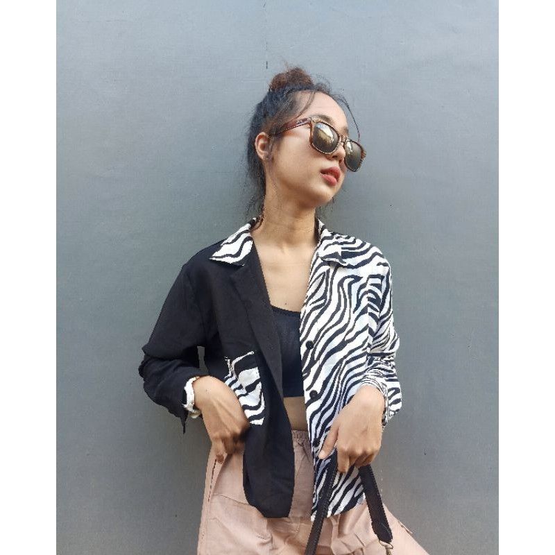 two tone kemeja / zebra kemeja