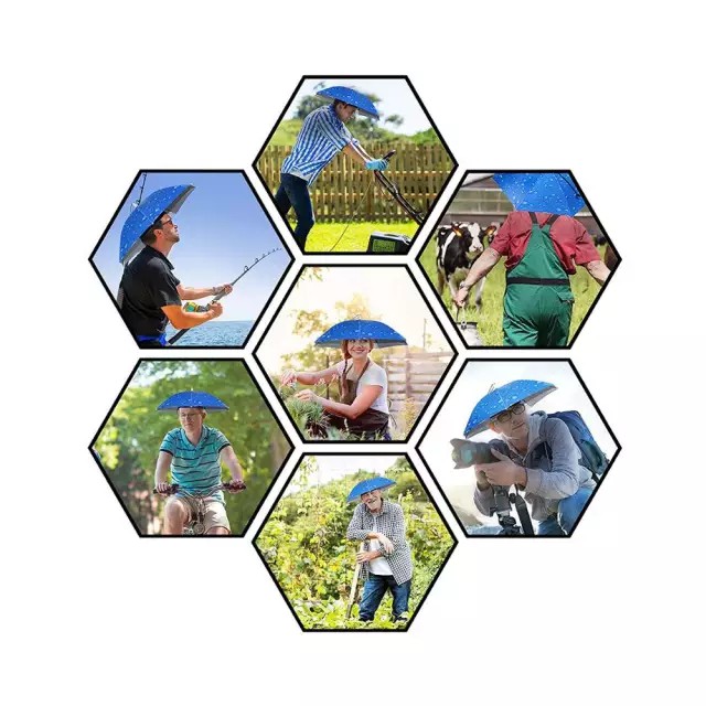 Payung Topi - Payung Kepala Payung Mancing Hiking Gunung - Payung Kepala Hat Umbrella Besar 60 cm