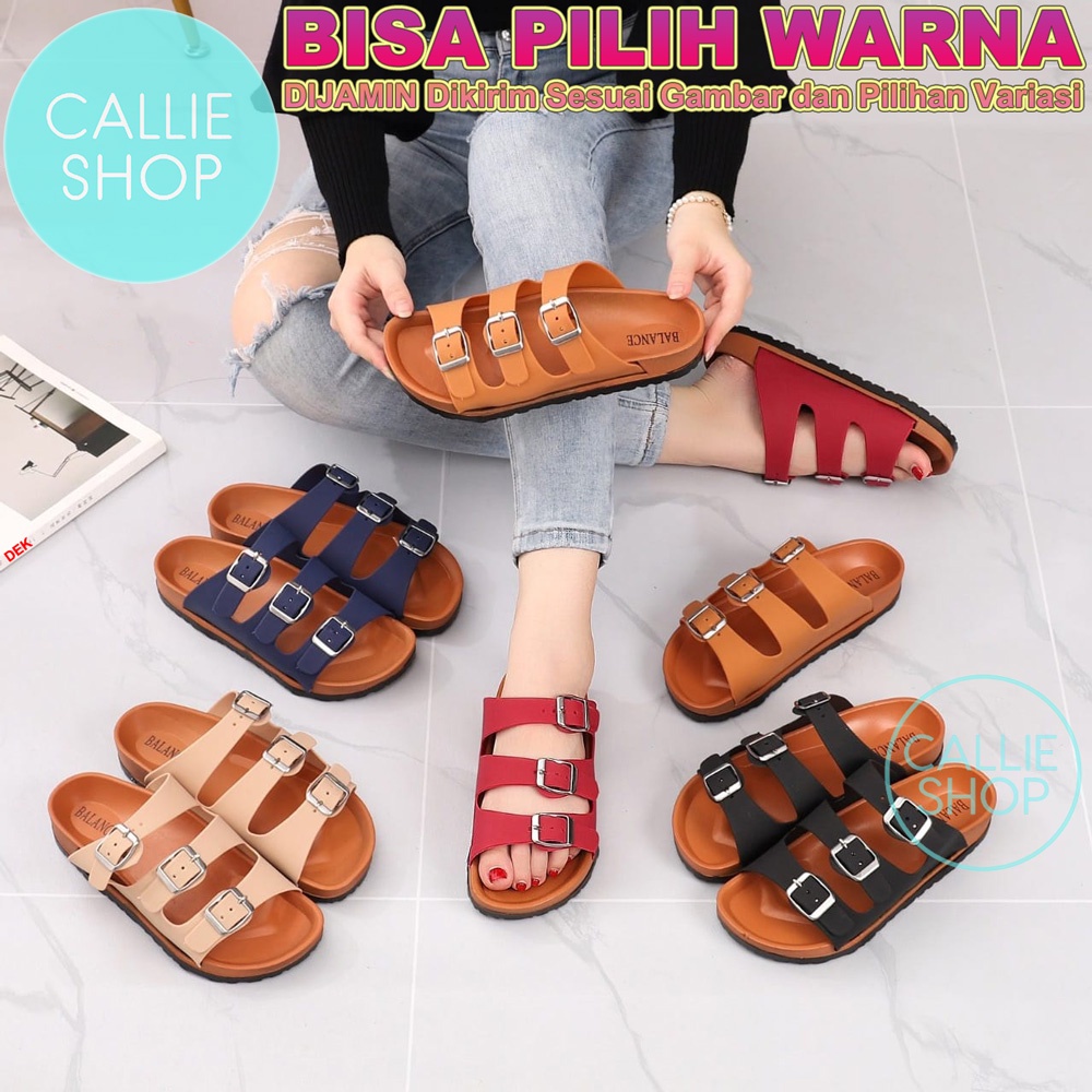 Sandal Wanita Slop Puyuh Tali 3 Model Birken Jelly 8038-S1 PYHGSPR3