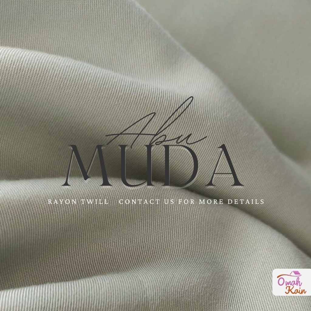 KAIN RAYON TWILL VISCOSE (100% rayon, jatuh, adem, tebal, lembut dan tidak berbulu) #omah kain-Abu Muda