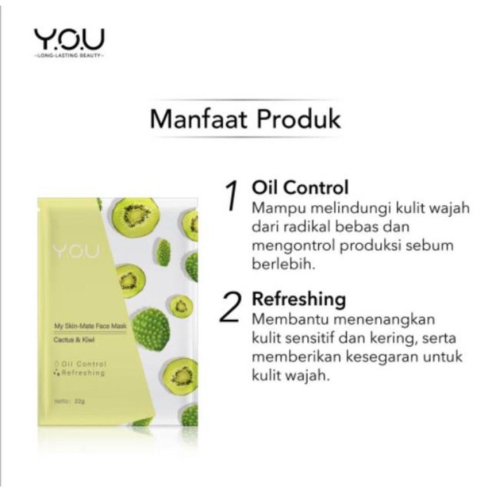 Y.O.U MY SKIN MATTE FACE Sheet Mask - 22gr