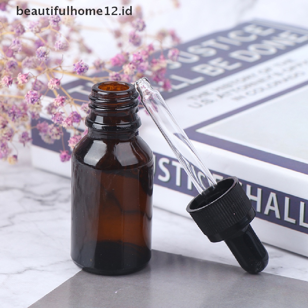 【beautifulhome12.id】 5/10/15/20/30ml Empty brown Glass Dropper Bottles with Pipette for Essential Oil .