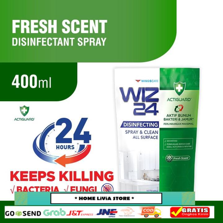 Wiz 24 Spray & Clean Refill Fresh Scent 400 mL (Buy 2 Get 1 Free)