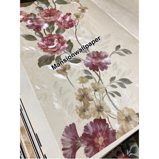 Wallpaper Dinding Motif Bunga Mawar Merah | Shopee Indonesia