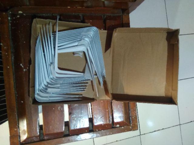 Sikurak Besi Siku Penyangga Rak 5x6 Inch Putih Tebal (per Pasang)